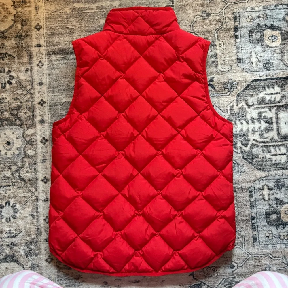 J. Crew quilted down vest in red ♥️ - Picture 2 of 6